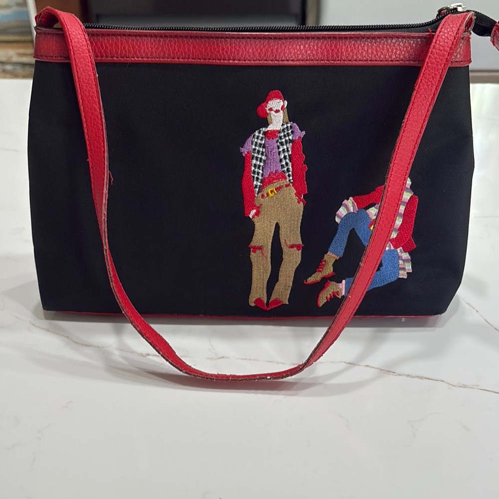 Vintage Sydney love  black and red purse.